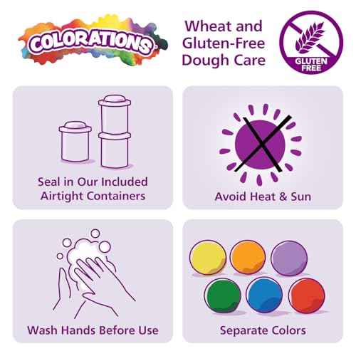 Colorations Classic Dough Set: 8 Wheat & Gluten Free Colors, 2 oz Tubs, Non-Toxic for Kids