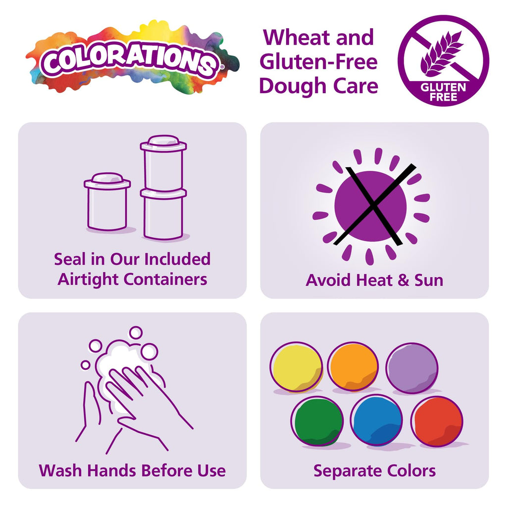 Colorations Classic Dough Set: 8 Wheat & Gluten Free Colors, 2 oz Tubs, Non-Toxic for Kids