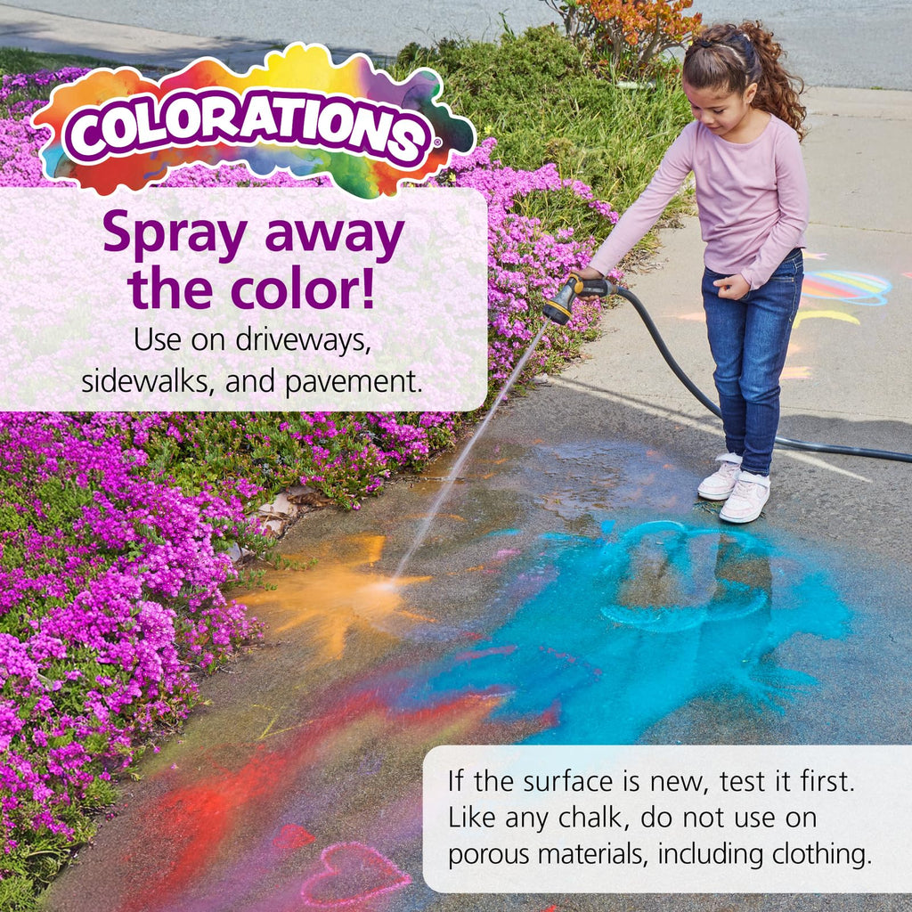 Colorations Jumbo Washable Sidewalk Chalk Set, 20 Pieces, 8 Colors, Non-Toxic, Ages 4+