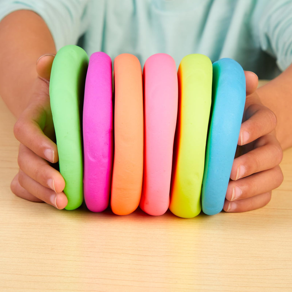 Colorations Wheat & Gluten Free Neon Dough - 6 Pack of Non-Toxic Sensory Dough for Kids