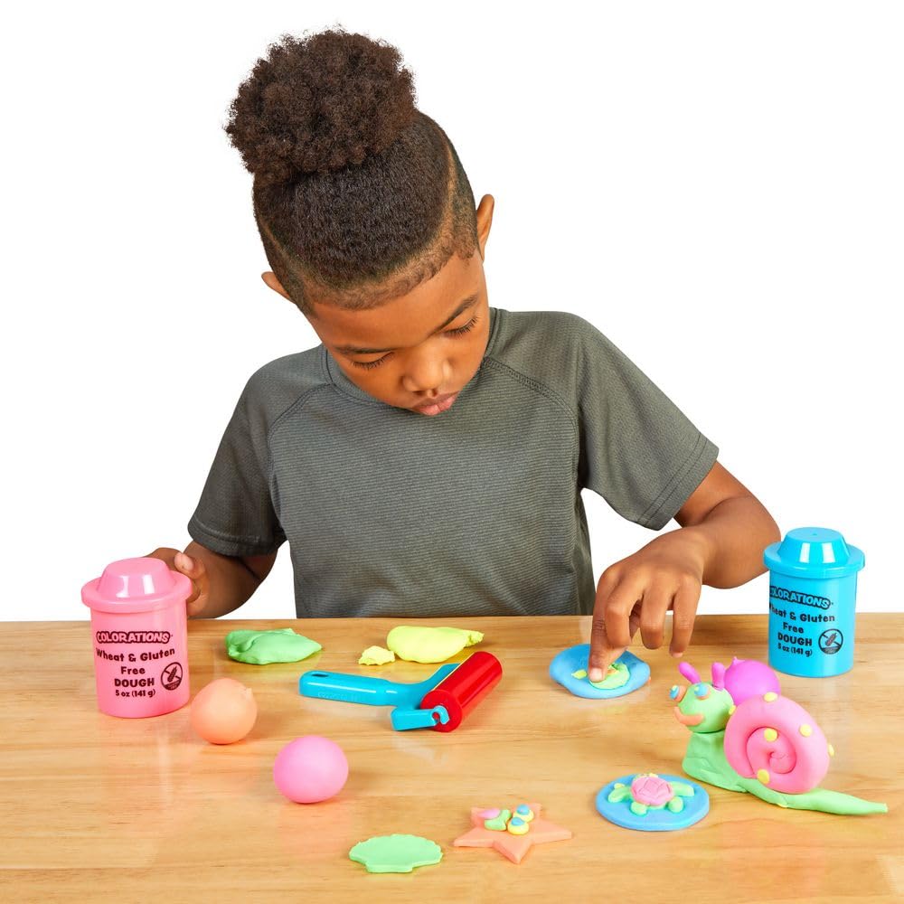 Colorations Wheat & Gluten Free Neon Dough - 6 Pack of Non-Toxic Sensory Dough for Kids
