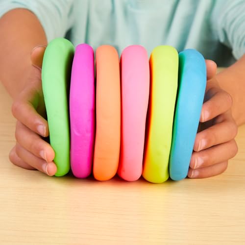 Colorations Wheat & Gluten Free Neon Dough - 6 Pack of Non-Toxic Sensory Dough for Kids