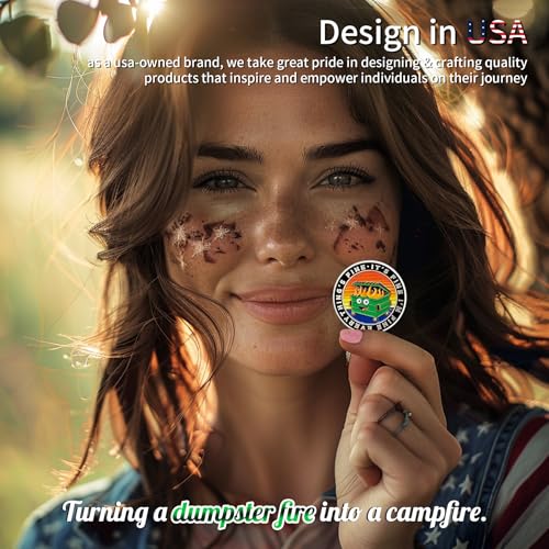 Colorful Dumpster Fire Challenge Coin – Hilarious 'This is Fine' Desk Accessory for Coworkers