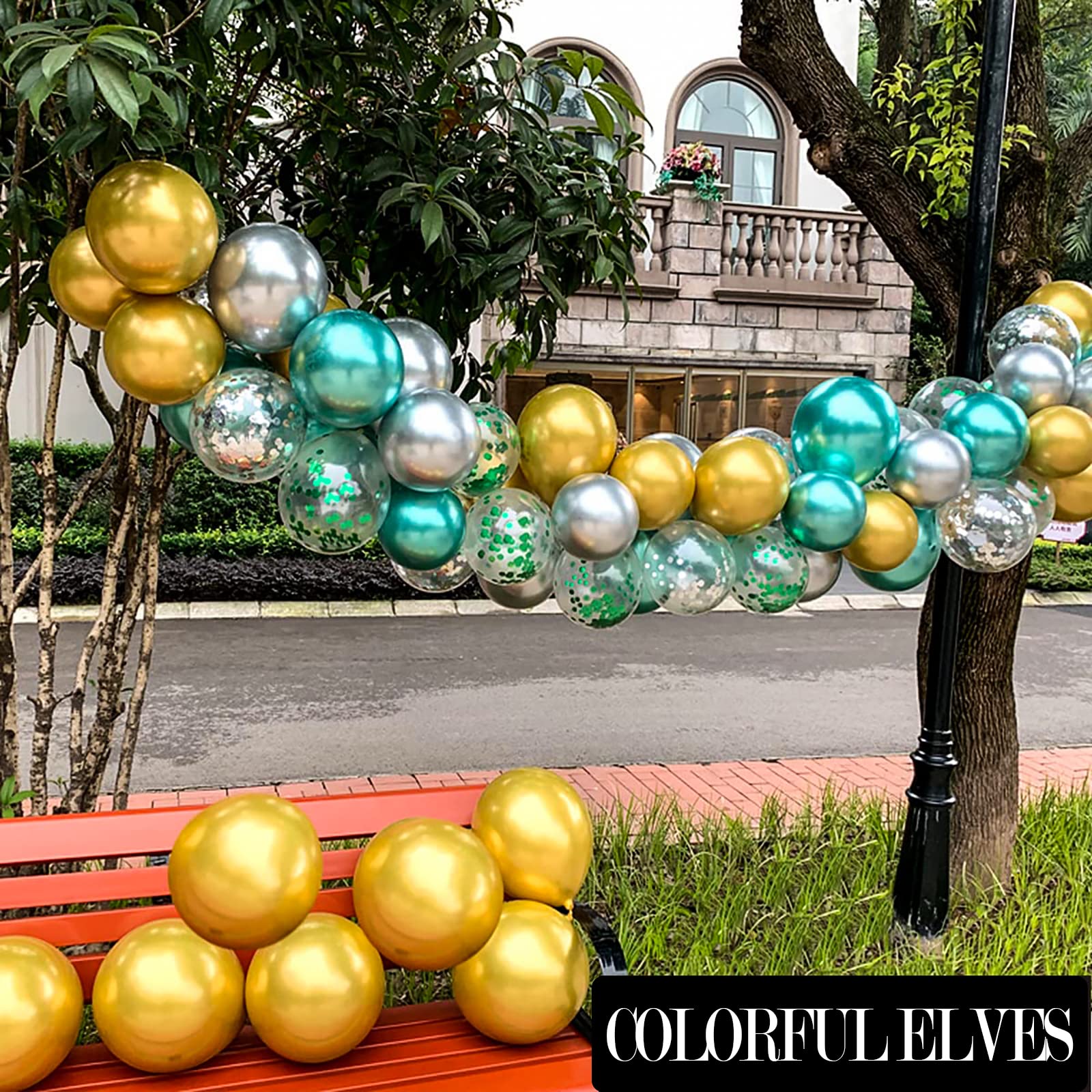 COLORFUL ELVES 12 Inch Gold Metallic Chrome Latex Balloons (100 Pack) – Helium or Air Fillable Party Decor