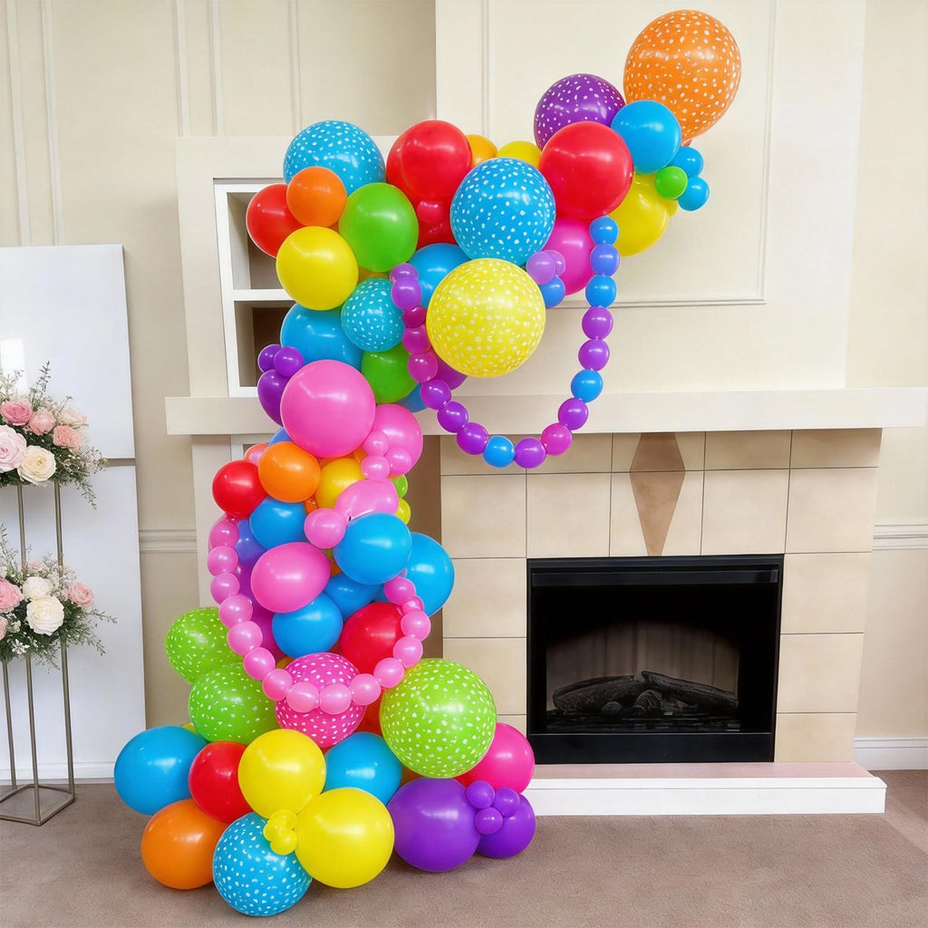Colorful Linking Balloons - 100 Pack of 6 Inch Tails Balloons for Arches, Walls, and Garlands - Rainbow Colors for Weddings, Birthdays, Parties