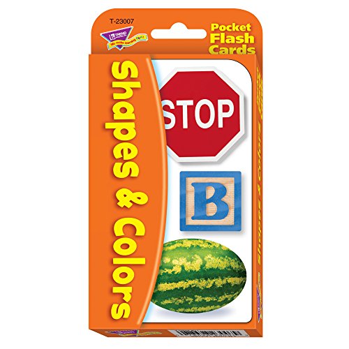 Colors & Shapes Pocket Flash Cards - Real-Life Photos, 56 Cards, Ages 3+