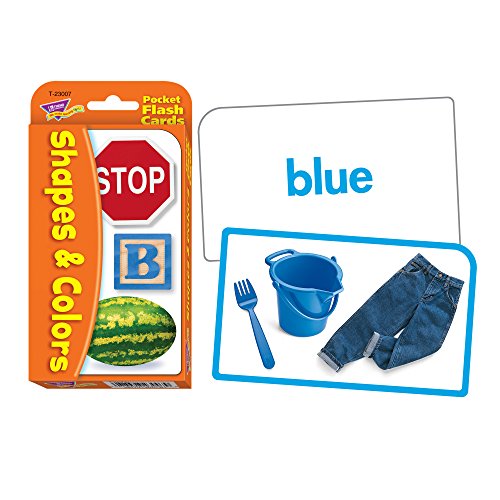 Colors & Shapes Pocket Flash Cards - Real-Life Photos, 56 Cards, Ages 3+