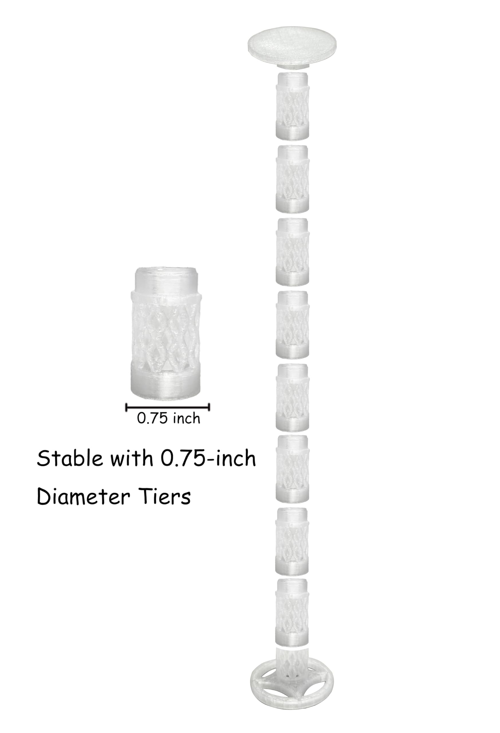 Combat Risers for Flying Miniatures – Lixusia Crystal White Flight Stands with 8 Adjustable Tiers