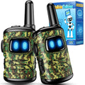 comedyfun Mini Robot Walkie Talkies for Kids 3-8 Years, 2 Pack, Green Camo, 1000ft Range, Lightweight Toy