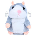 Comnonage Talking Hamster Plush Toy - Repeats What You Say, Interactive Speech Toy for Toddlers, Gray