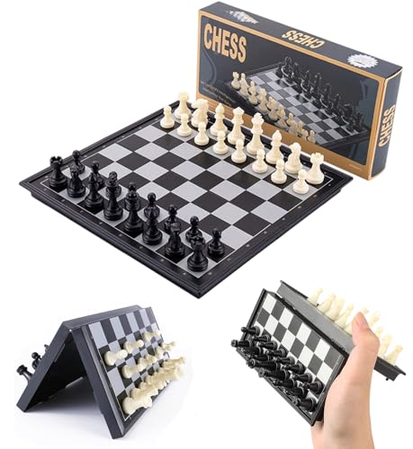Compact Magnetic Chess Set – 9.5 Inch Folding Board for Travel & Fun