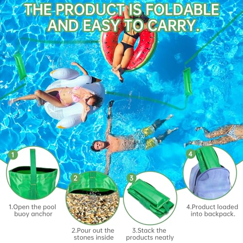 Compact Pool Float Anchor Bag – 2-in-1 Sand Anchor with 9.2ft Rope for Inflatables
