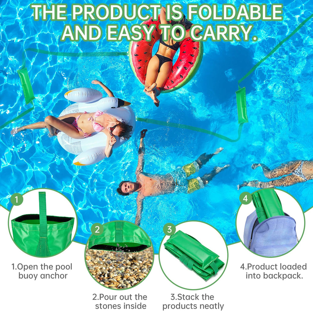 Compact Pool Float Anchor Bag – 2-in-1 Sand Anchor with 9.2ft Rope for Inflatables