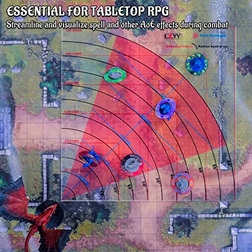 Cone Spell AOE Template - Acrylic Areas of Effect Damage Markers for D&D, TTRPGs - 60ft Range by CZYY
