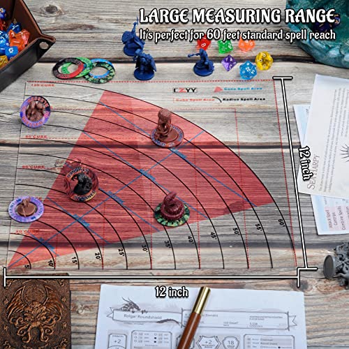 Cone Spell AOE Template - Acrylic Areas of Effect Damage Markers for D&D, TTRPGs - 60ft Range by CZYY
