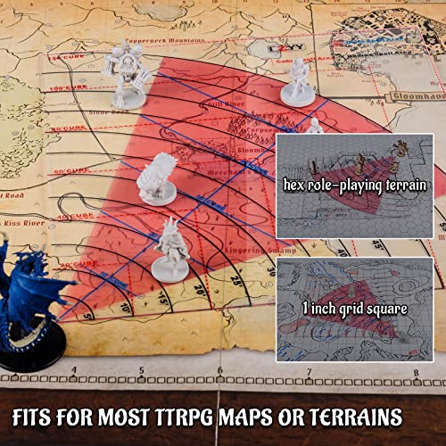 Cone Spell AOE Template - Acrylic Areas of Effect Damage Markers for D&D, TTRPGs - 60ft Range by CZYY