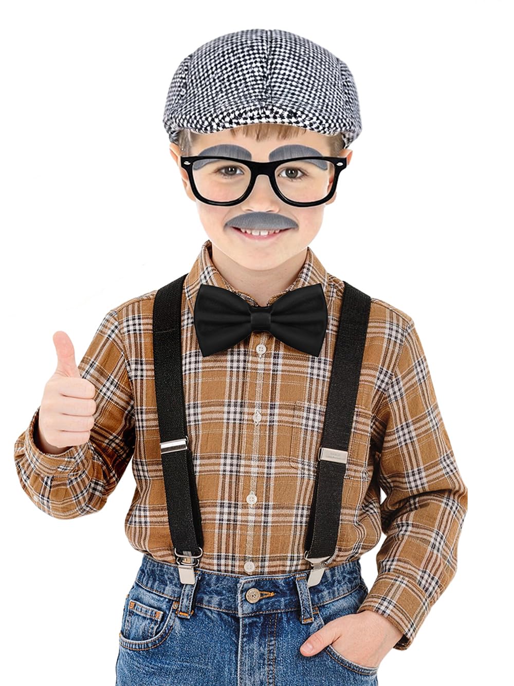 CONNICS 100 Days of School Old Man Costume Kit for Kids – Grandpa Dress-Up Set