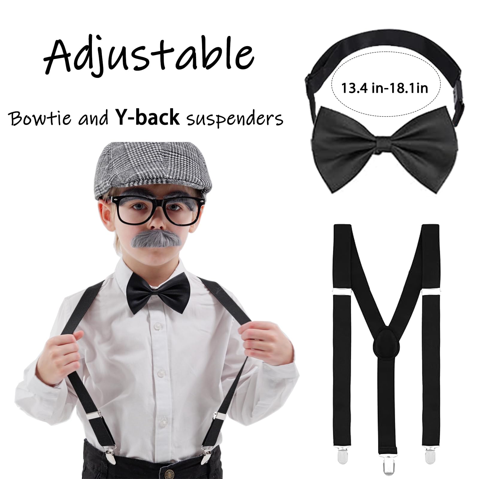 CONNICS 100 Days of School Old Man Costume Kit for Kids – Grandpa Dress-Up Set