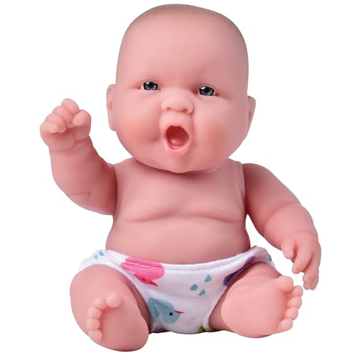 Constructive Playthings 10" Huggable Caucasian Baby Doll with Diaper for Imaginative Play