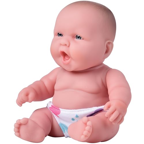 Constructive Playthings 10" Huggable Caucasian Baby Doll with Diaper for Imaginative Play