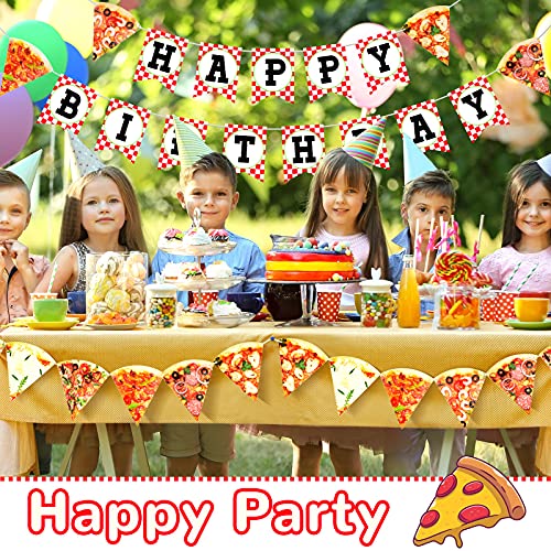 Containlol Pizza Party Decorations Set – 3 Pre-Assembled Cardboard Banners for Birthday & Events