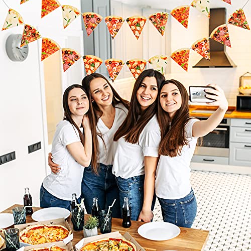 Containlol Pizza Party Decorations Set – 3 Pre-Assembled Cardboard Banners for Birthday & Events