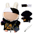 Conthfut Black Hoodie Doll Clothes Set for 15cm (5.91") and 17cm (6.69") Dolls, 3-Piece Outfit with Soft Elastic Fabric
