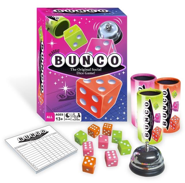 Continuum Games Retro Bunco Game Kit Party Box – Complete Set for 2-12 Players, Ages 13+