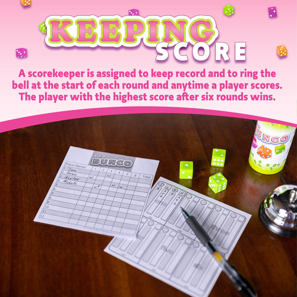 Continuum Games Retro Bunco Game Kit Party Box – Complete Set for 2-12 Players, Ages 13+