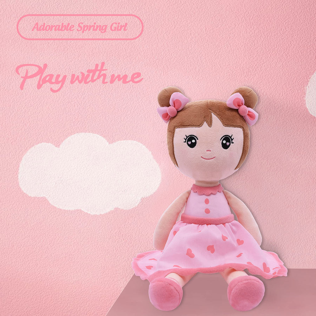 Conzy Stuffed Baby Doll 44cm - Super Soft Cuddly Plush Toy for Girls, Pink with Gift Bag