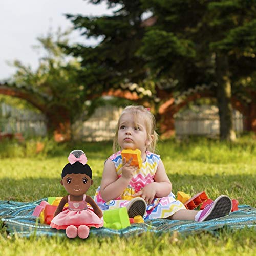 Conzy Stuffed Baby Doll for Girls – 44 cm (16.5 in) Super Soft Plush Toy with Gift Bag, Black Princess