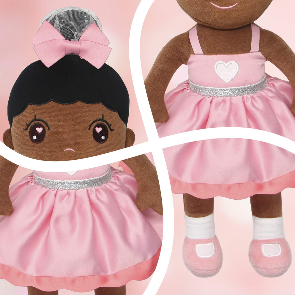 Conzy Stuffed Baby Doll for Girls – 44 cm (16.5 in) Super Soft Plush Toy with Gift Bag, Black Princess