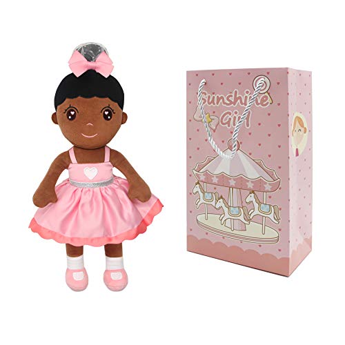 Conzy Stuffed Baby Doll for Girls – 44 cm (16.5 in) Super Soft Plush Toy with Gift Bag, Black Princess