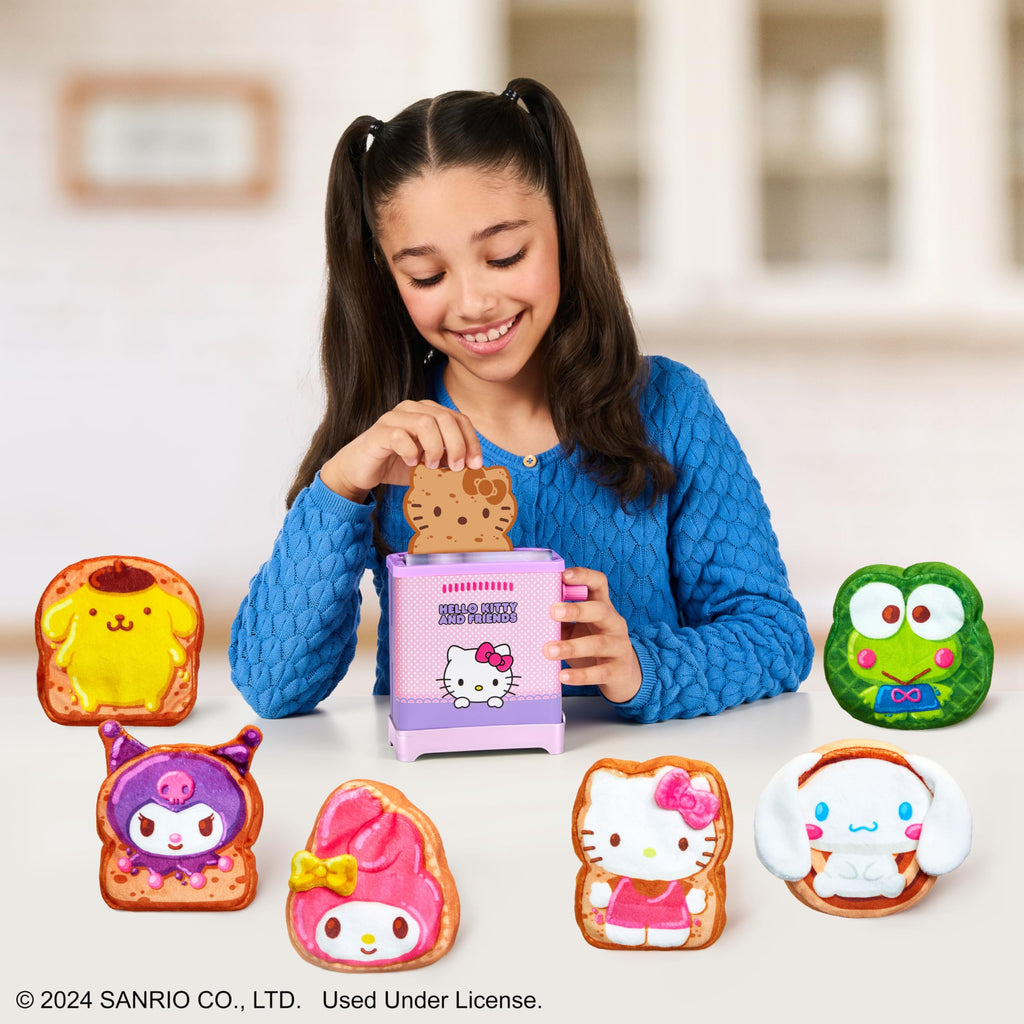 Cookeez Makery Hello Kitty and Friends Toasty Treatz Toaster - Surprise Scented Plush Toy with 6 Collectible Characters