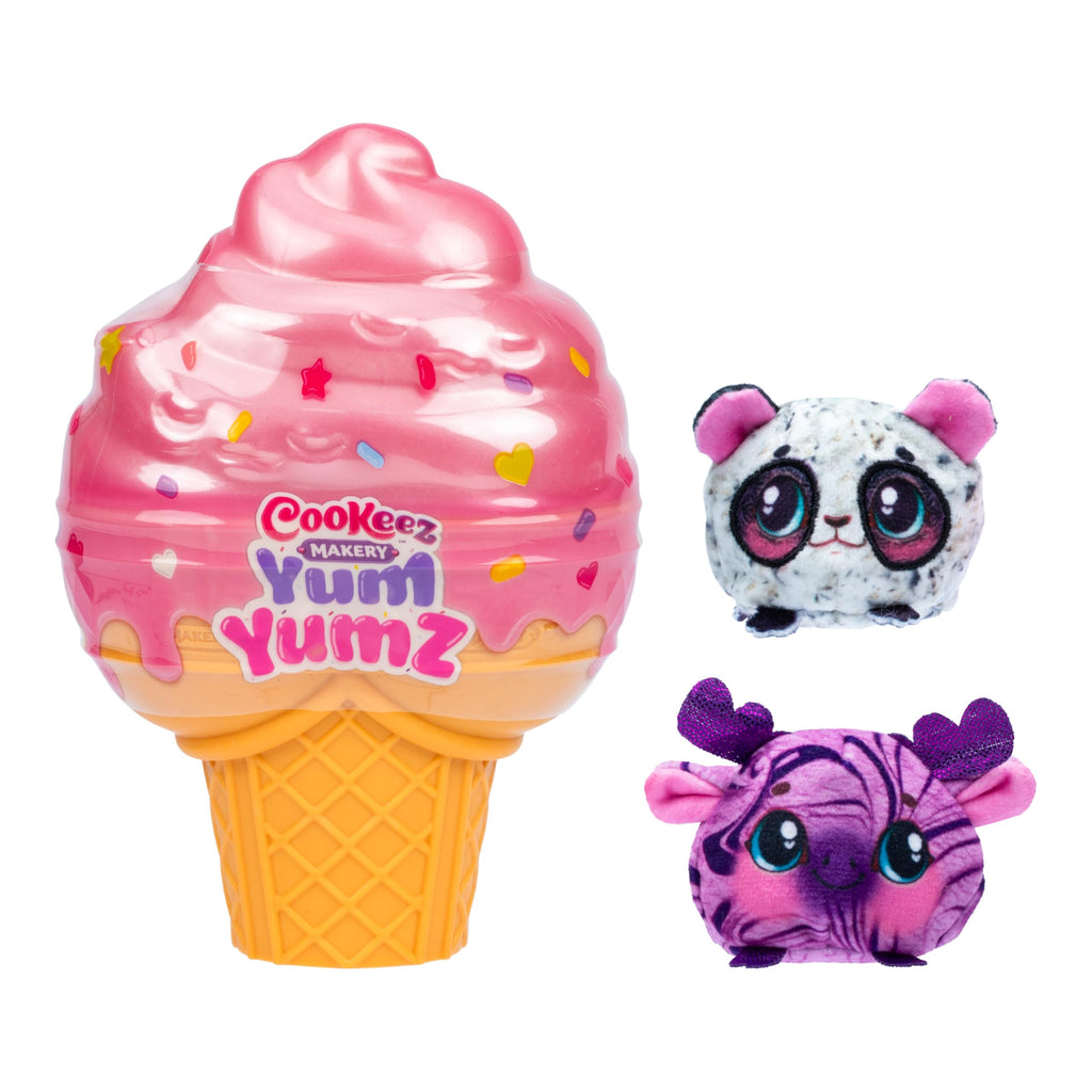 Cookeez Makery Yum Yumz Twin Pack – 2 Scented Surprise Plush Pets in a Customizable Ice Cream Cone
