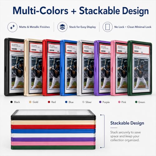 Coolbyl Black Aluminum Slab Guard with UV Glass – Magnetic Closure, Fits PSA Graded Cards
