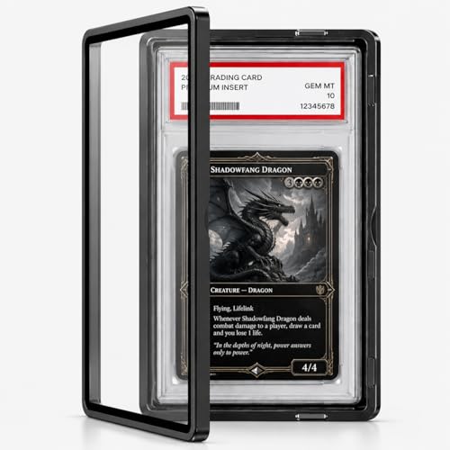 Coolbyl Black Aluminum Slab Guard with UV Glass – Magnetic Closure, Fits PSA Graded Cards