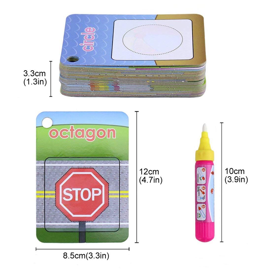 Coolplay Water Coloring Cards – Reusable Learning Toy for Toddlers (Shapes, Numbers, Colors)