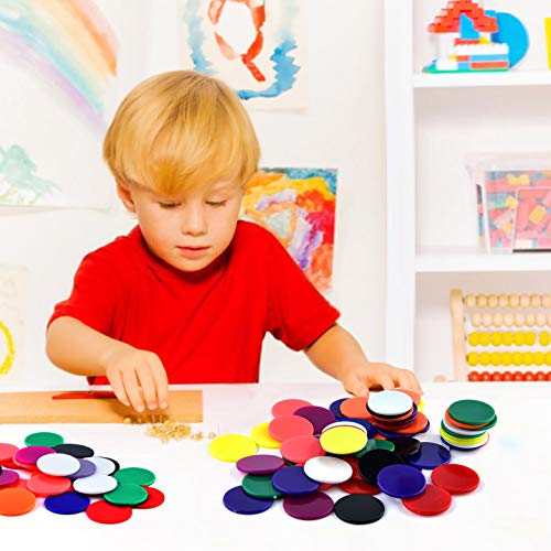 Coopay 200-Piece Plastic Learning Counters Bingo Chips – 10 Colors, 1.2 Inch Discs for Math Practice & Games