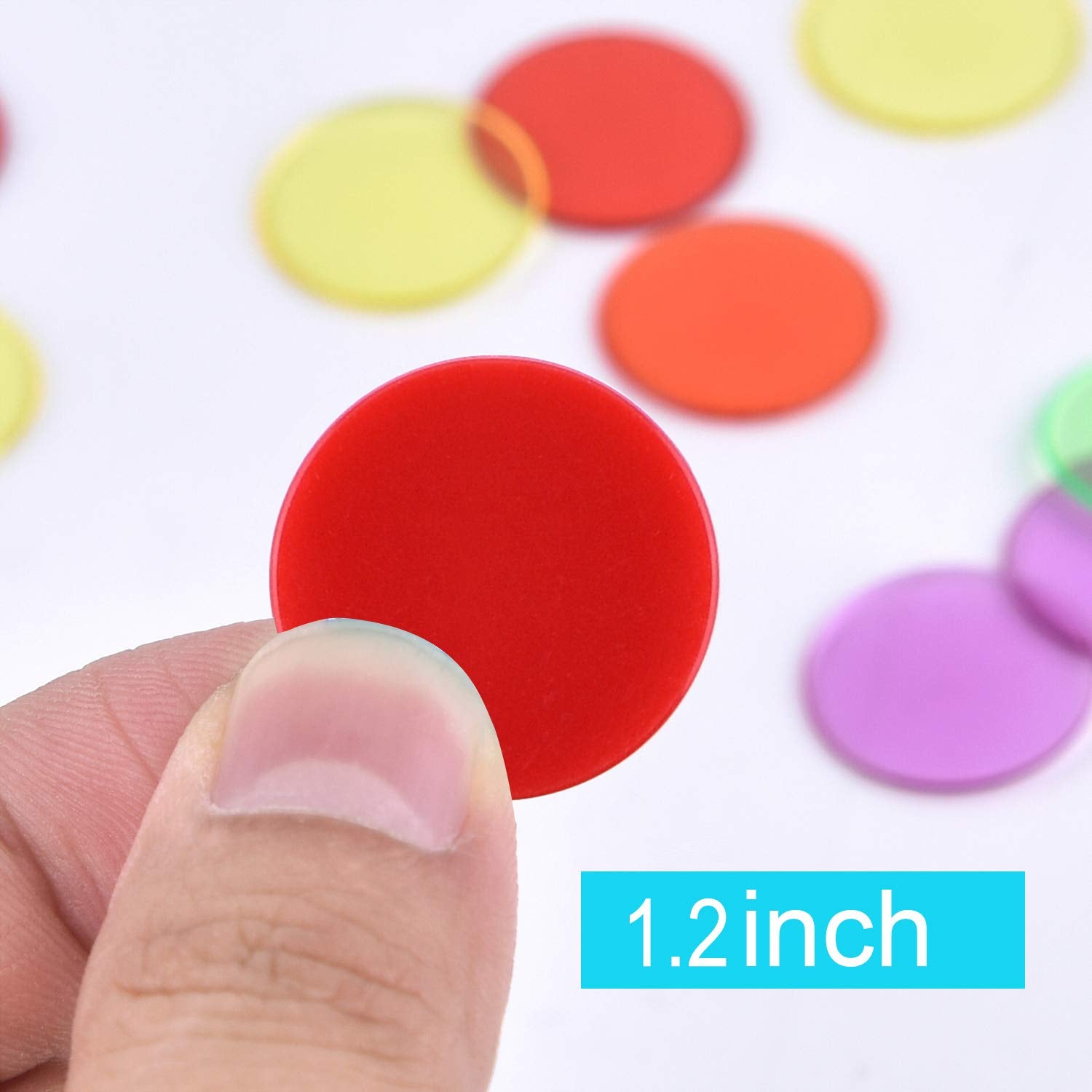 Coopay 200-Piece Plastic Learning Counters Bingo Chips – 10 Colors, 1.2 Inch Discs for Math Practice & Games