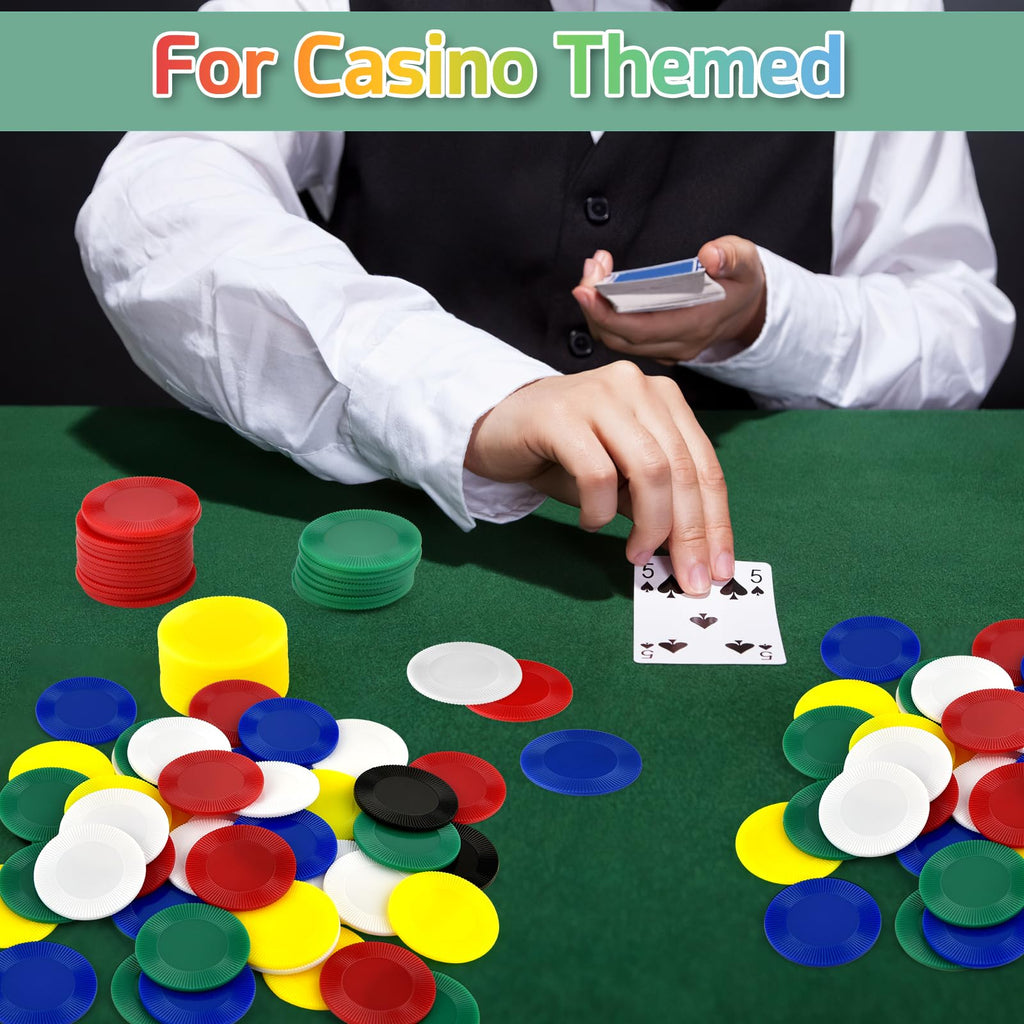 Coopay 250 Plastic Poker Chips 1.5 Inch 10 Colors Bingo Counters Math Learning Tokens