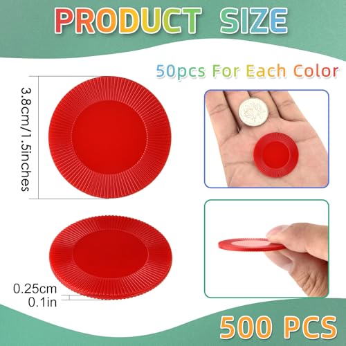 Coopay 250 Plastic Poker Chips 1.5 Inch 10 Colors Bingo Counters Math Learning Tokens