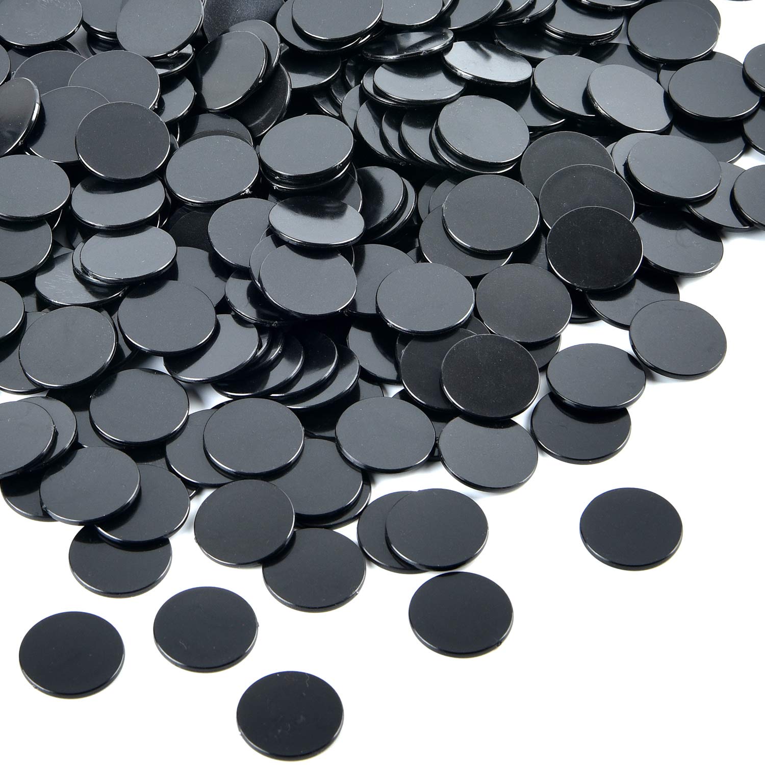 Coopay 300 Black Plastic Counting Chips – Bingo Discs & Math Counters, 1 Inch