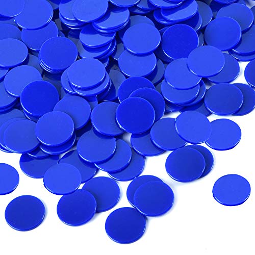 Coopay 300-Piece Blue Plastic Learning Counters – Bingo Chips & Math Discs, 1 Inch