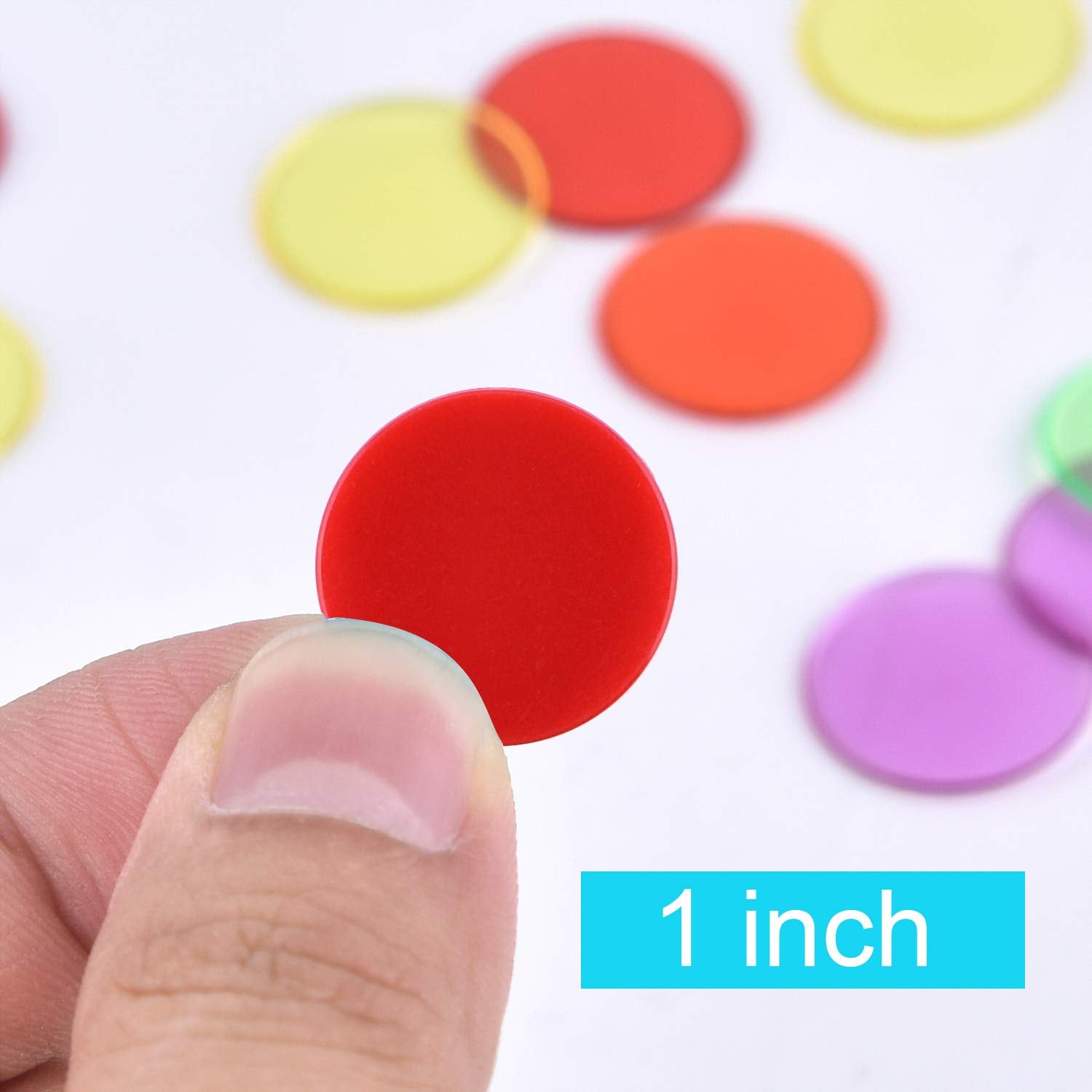 Coopay 300-Piece Plastic Bingo Chips & Counting Discs – 10 Colors, 1 Inch, for Math & Games