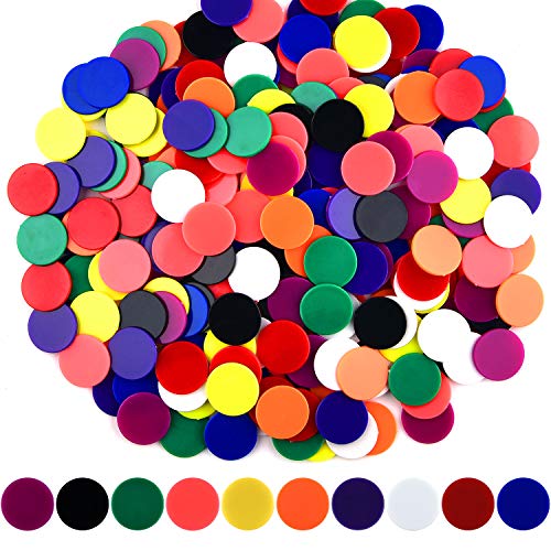 Coopay 300-Piece Plastic Bingo Chips & Counting Discs – 10 Colors, 1 Inch, for Math & Games