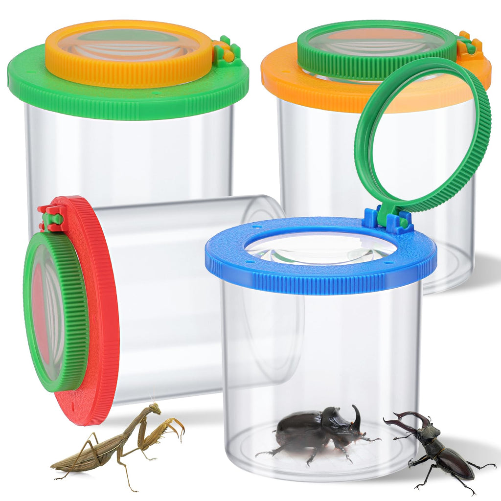Coopay 4-Piece Magnifying Insect Box Set – Bug Viewer with 3x & 6x Lenses for Kids