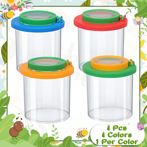 Coopay 4-Piece Magnifying Insect Box Set – Bug Viewer with 3x & 6x Lenses for Kids
