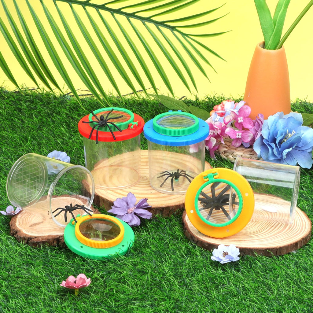 Coopay 4-Piece Magnifying Insect Box Set – Bug Viewer with 3x & 6x Lenses for Kids