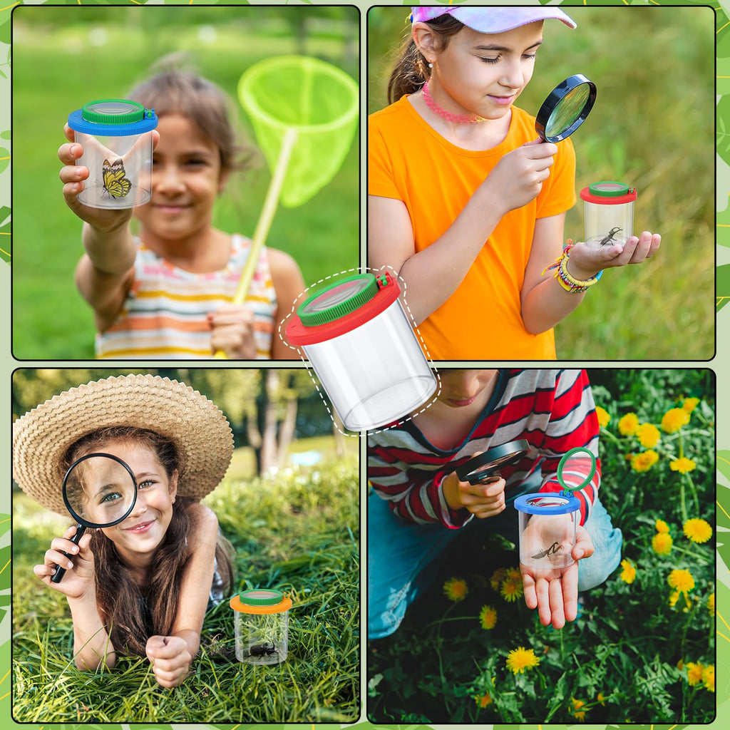 Coopay 4-Piece Magnifying Insect Box Set – Bug Viewer with 3x & 6x Lenses for Kids